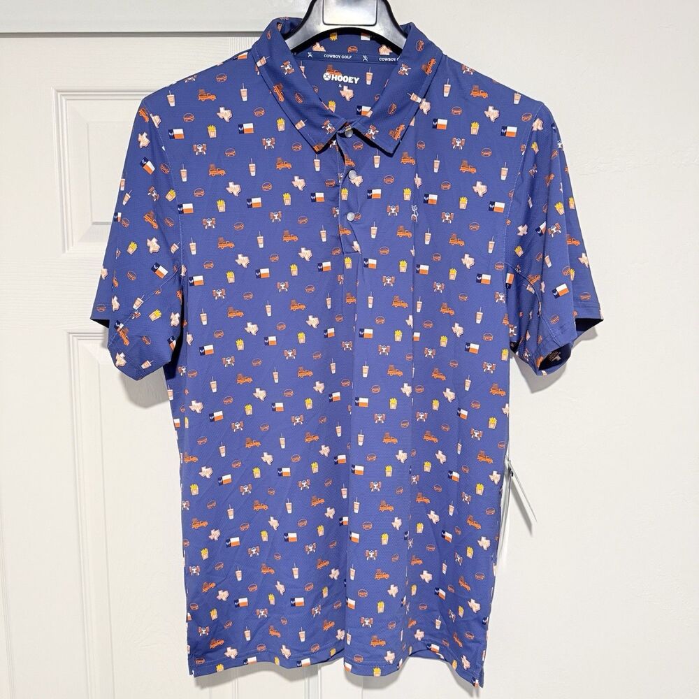 Hooey X Whataburger Mens Snap Button Navy Polo Shirt UPF 30 Quick Dry Ltd XL NWT